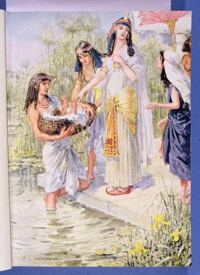 &39;米里亚姆冒险走近&39;，插图来自&39;通过圣经&39;，创业出版，1928年 作者 Charles Edmund Brock